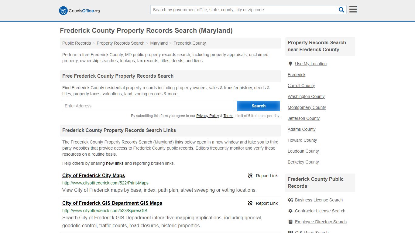 Frederick County Property Records Search (Maryland) - County Office